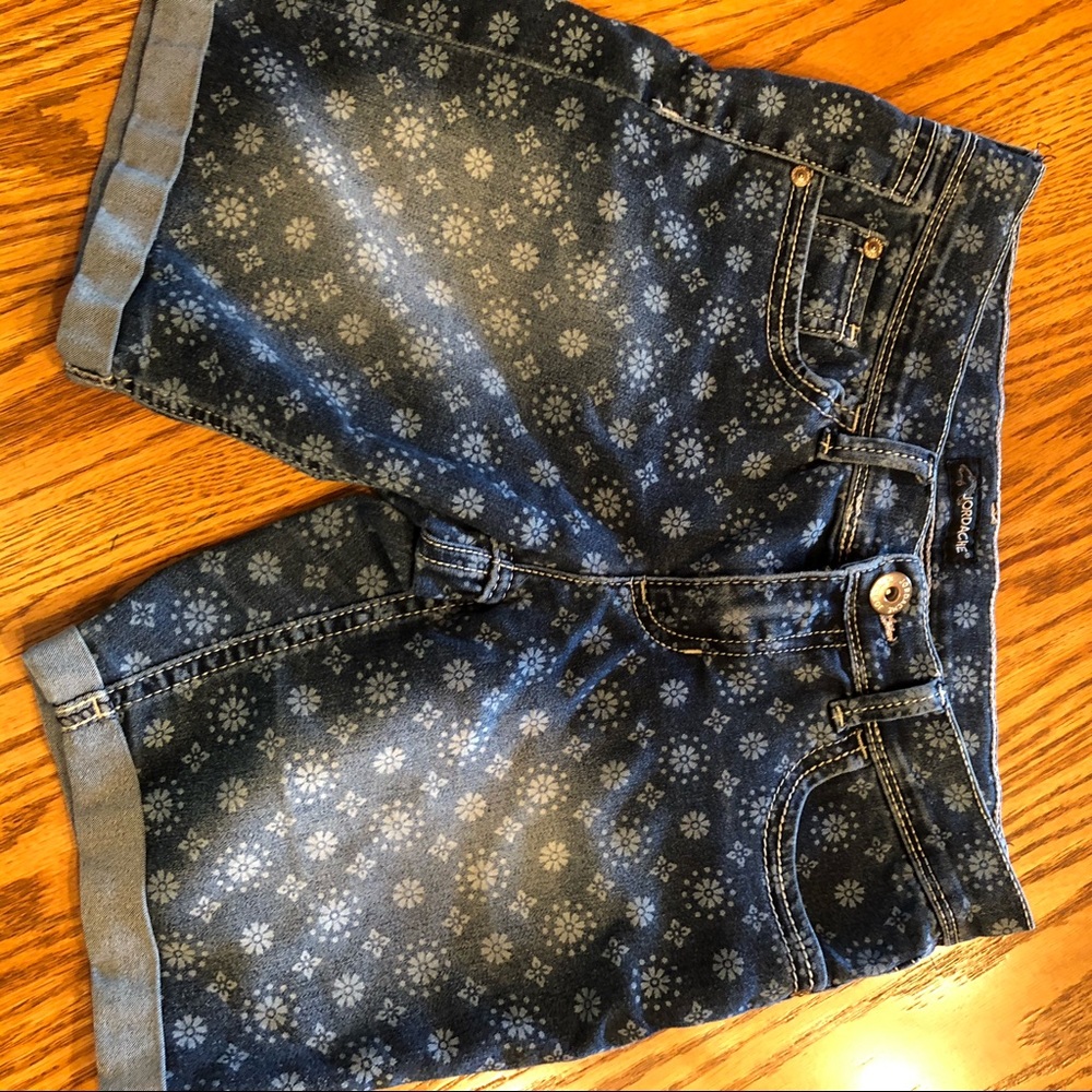 Girls Jordache Bermuda flower denim shorts